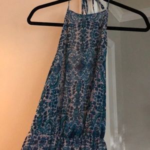 Show Me Your Mumu Blue Printed Halter Dress